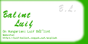 balint luif business card